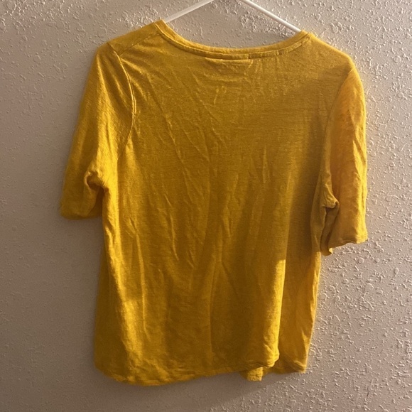 Women’s size large, Nicole miller, 100% linen, mustard, color, shirt p1 - Picture 3 of 4